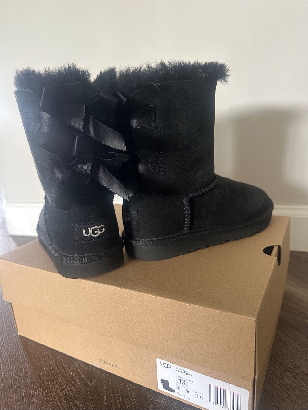 UGG K Bailey Bow II Boots - Black